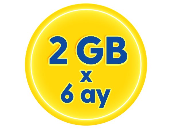 6 Ay x 2GB İnternet