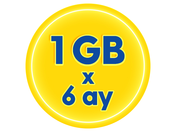 6 Ay x 1GB İnternet