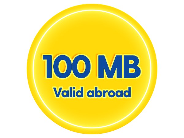 100MB Internet Valid Abroad