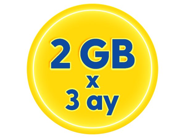 3 Ay x 2GB İnternet