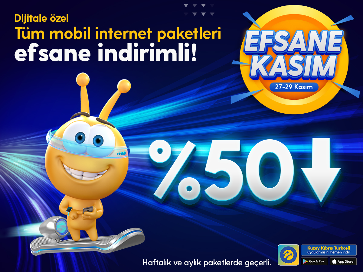 EFSANE KASIM'da Mobil İnternet Paketleri %50 İndirimli!